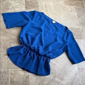 Wilfred XXS cobalt Blue Peplum Stylish blue peplum top with short sleeves